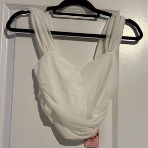 SHEIN MOD White Ruched Top